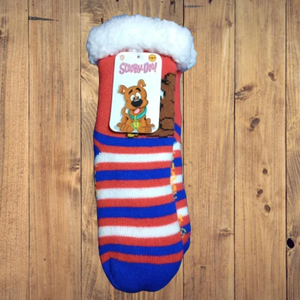 NWT Scooby-Doo! Kids Sherpa Lined Cushioned, Non-Slip Socks One-Size Fits Most